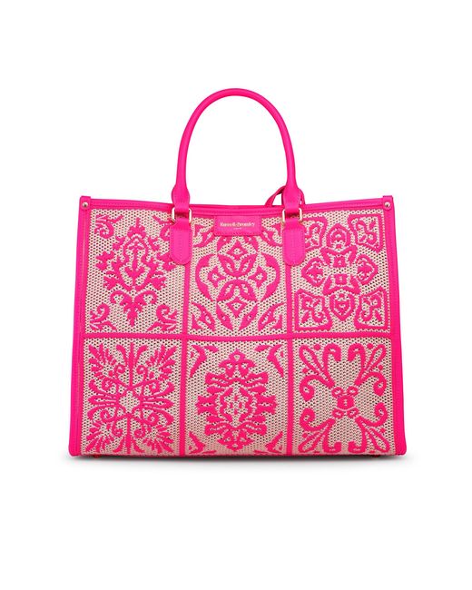 Russell & Bromley Pink Gemini Canvas Tote