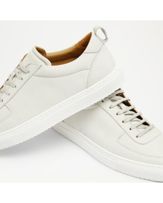 Russell & Bromley White Rematch Mens Grey Nubuck Leather Oxford Lace Sneakers for men