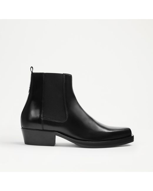 Russell & Bromley Brynner Mens Cuban Square Chisel Chelsea Boots, Black, Leather for men