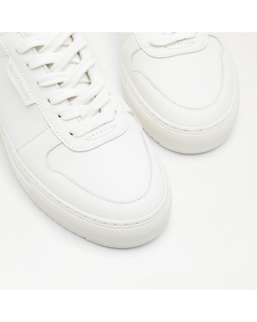Russell & Bromley Easy Life Women's Comfortable White Leather Clean Lace Up Sneakers