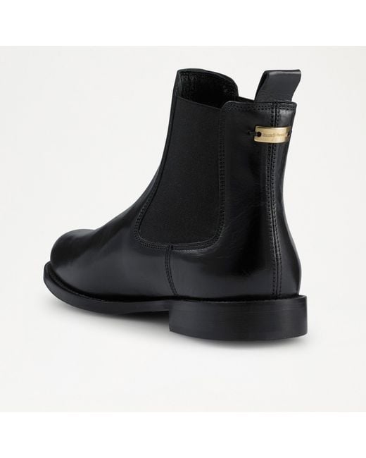 Russell & Bromley Bond Women's Black Leather Low Ankle Chelsea Boots