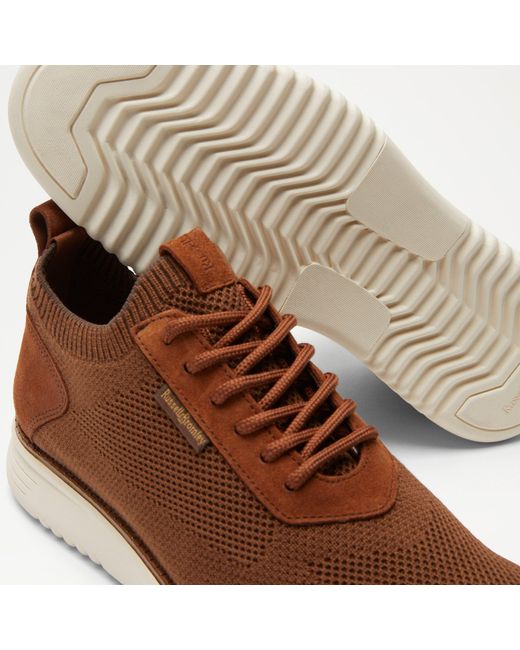Russell & Bromley Brown Ingleside Knitted Lace Up Sneaker for men