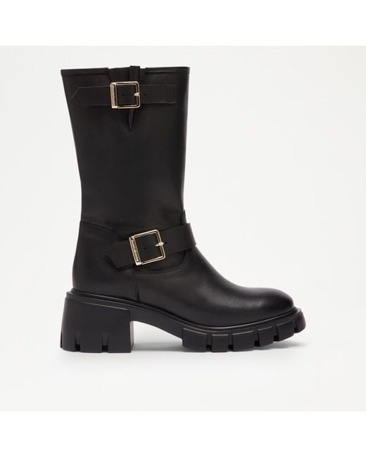 Russell & Bromley Black City Bike Tall Biker Boot