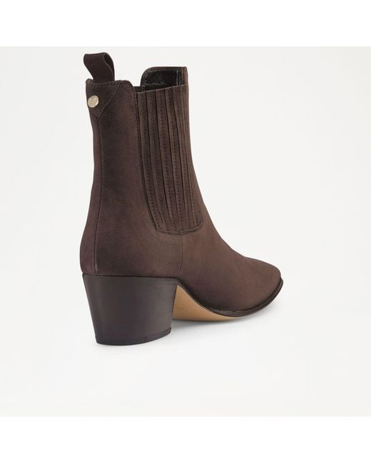 Russell & Bromley Desert Covered Women's Gusset Western Boots, Brown, Suede