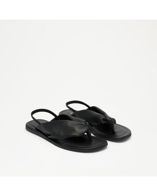 Russell & Bromley Black Butterwick Slingback Thong Sandal