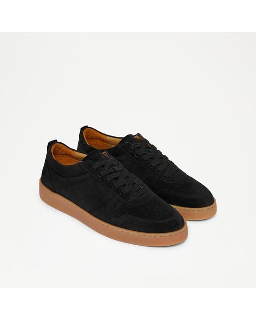 Russell & Bromley Rebound Men's Comfortable Black Suede Toe Guard Wedge Sneakers for men