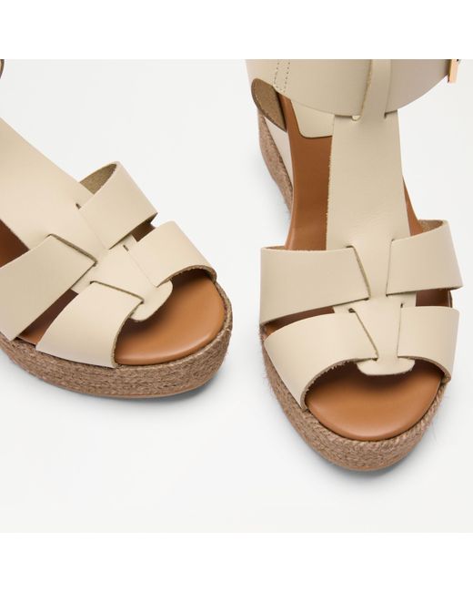 Russell & Bromley Natural Havana Espadrille Wedge