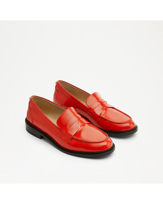 Russell & Bromley Penelope Women's Red Round Toe Penny Loafer