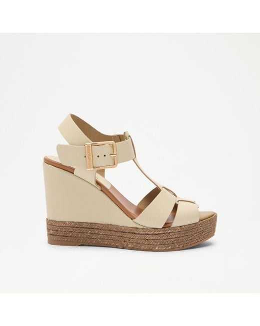 Russell & Bromley Natural Havana Espadrille Wedge