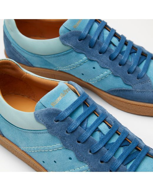 Russell & Bromley Blue Roller Scallop Lace Up Trainer