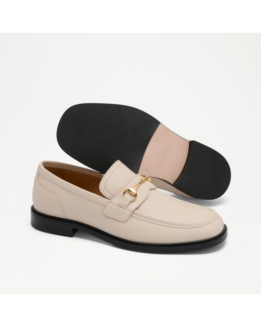 Russell & Bromley White Leyburn Square Toe Snaffle Loafer for men