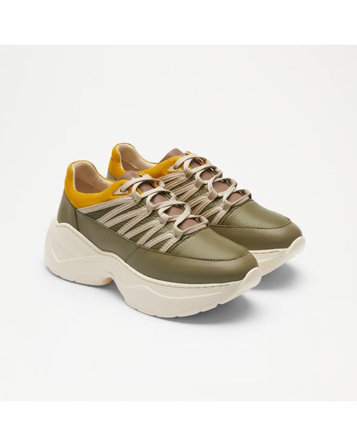 Russell & Bromley Yellow Jive Lace Up Layered Sneaker