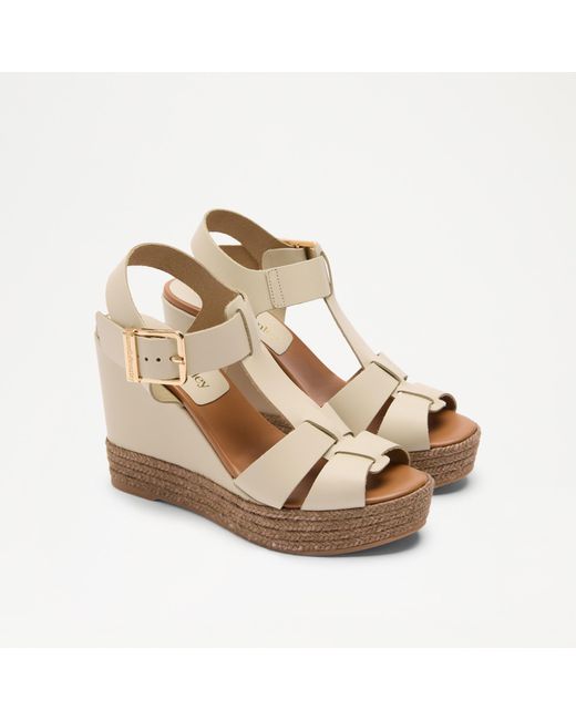 Russell & Bromley Natural Havana Espadrille Wedge