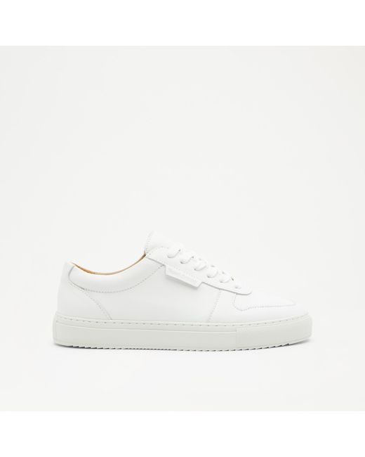 Russell & Bromley Easy Life Women's Comfortable White Leather Clean Lace Up Sneakers