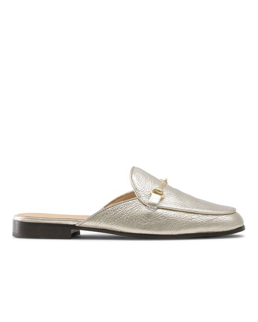 Russell & Bromley White Loafermule Backless Loafer