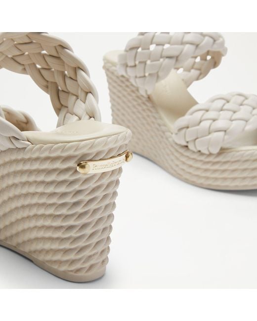 Russell & Bromley Marina Women's White Chunky Woven Wedge