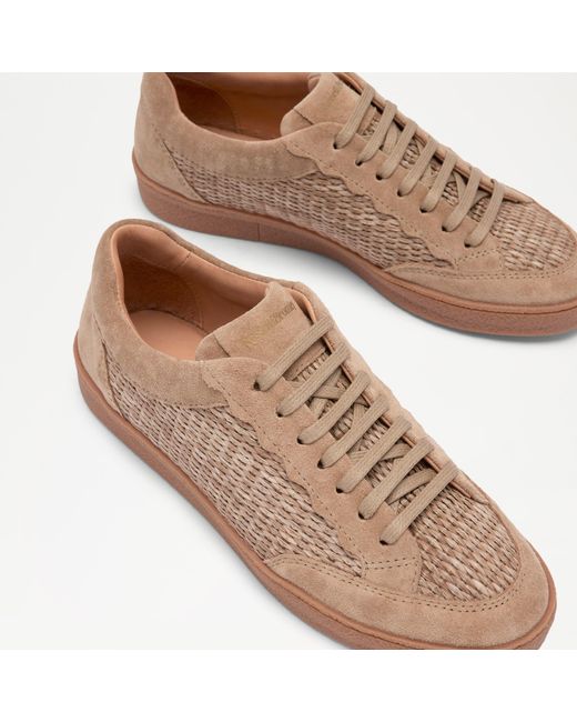 Russell & Bromley Brown Roller Scalloped Lace Up Trainer