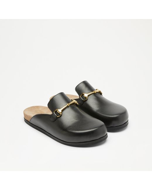 Russell & Bromley Black Dellacasa Snaffle Loafer Mule