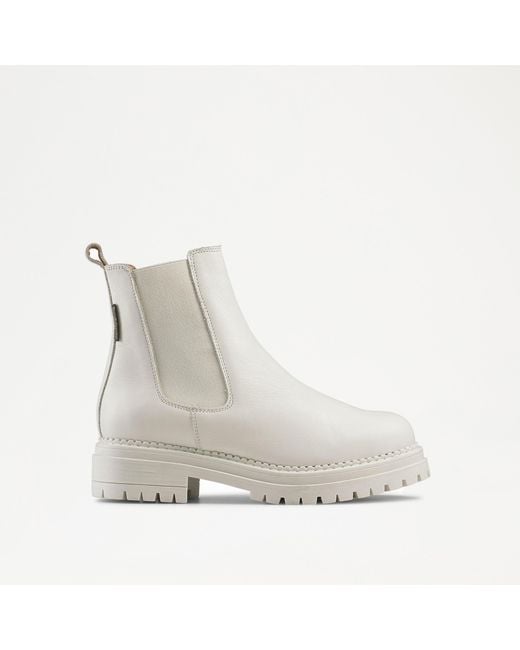 Russell & Bromley Company Women's White Combat Chelsea Boot