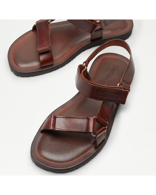Russell & Bromley Brown Montego Trek Leather Sandal for men