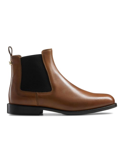 Russell & Bromley Bond Women's Low Ankle Chelsea Boots, Brown, Calf Leather