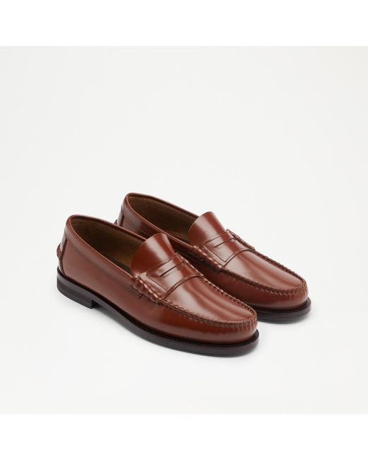 Russell & Bromley Brown Dartmouth Men's Tan Moccasin Saddle Loafer for men