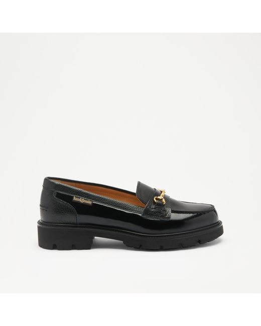 Russell & Bromley Westminster Women's Black Snaffle Lug Sole Loafer