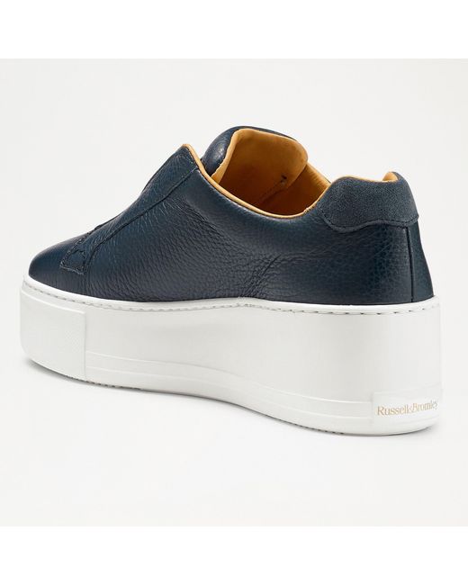 Russell & Bromley Blue Park Up Flatform Laceless Sneaker