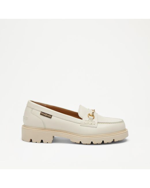 Russell & Bromley Natural Westminster Women's White Snaffle Lug Sole Loafer