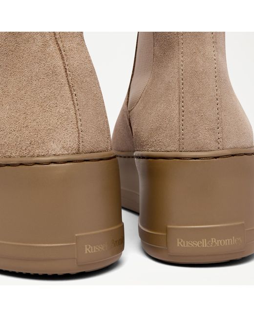 Russell & Bromley Brown Park Way Women's Beige Suede Sneaker Chelsea Boots