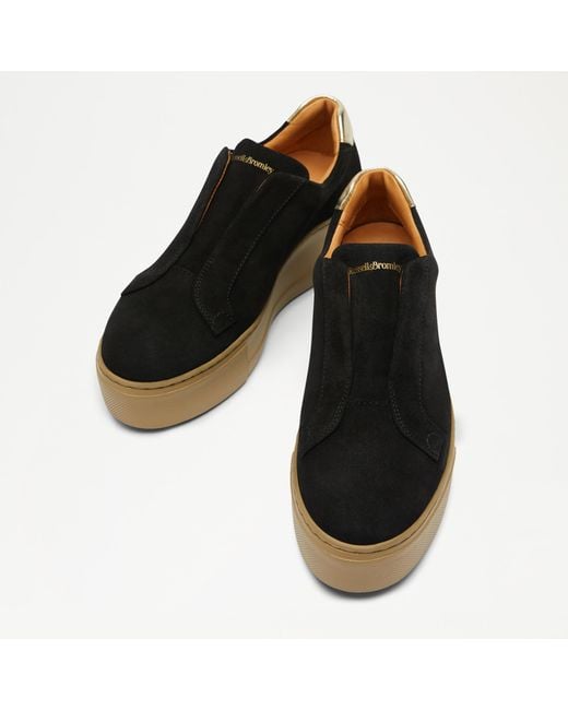 Russell & Bromley Black Park Up Laceless Flatform Trainer