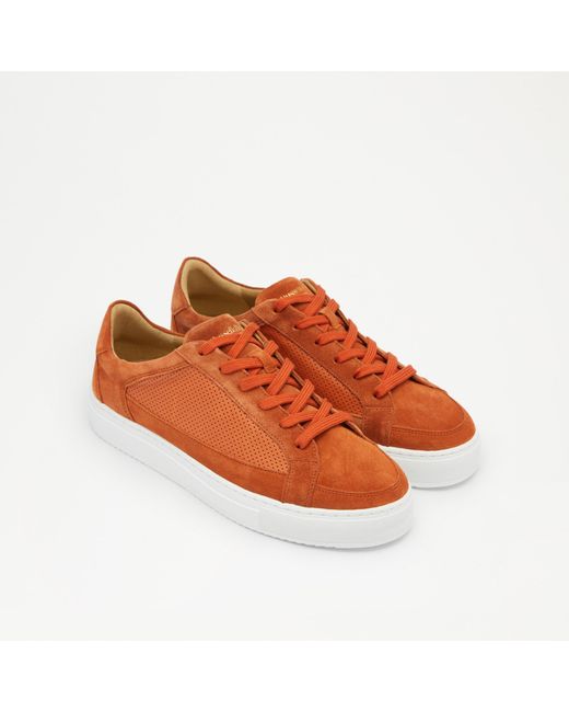 Russell & Bromley Brown Finlay Men's Orange Retro Laced Sneaker for men