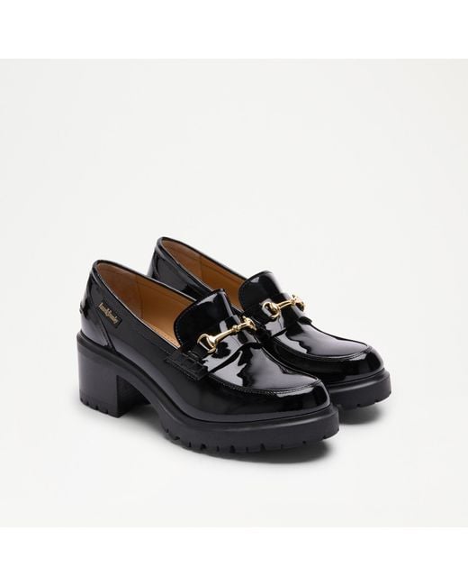 Russell & Bromley Black Brewster Mid Heeled Snaffle Loafer