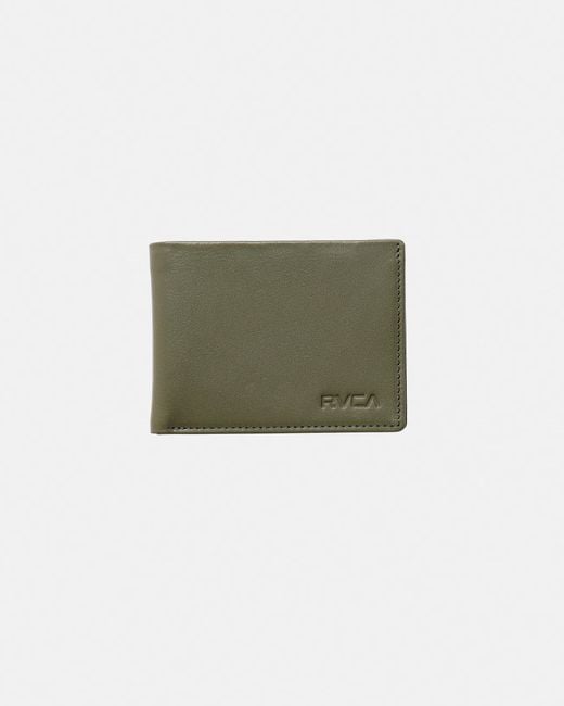 RVCA Green August Bifold Wallet for men