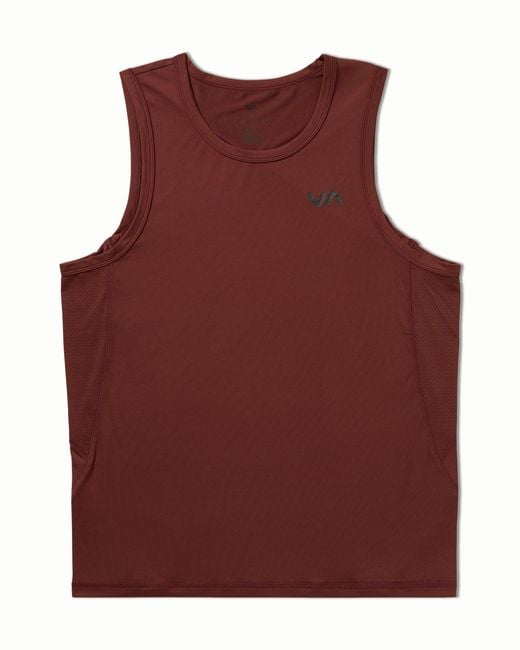 RVCA Men's Red Sport Vent Sl Tank