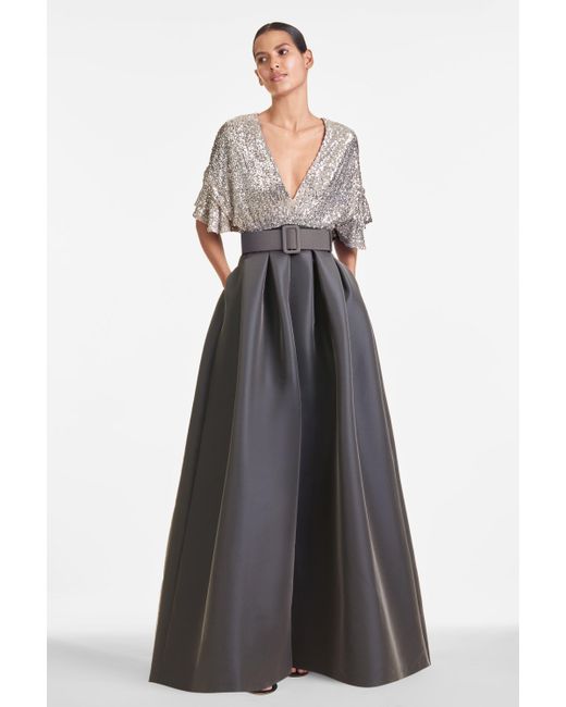 Sachin & Babi Gray Simone Gown