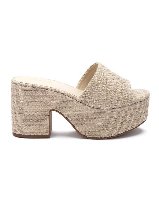 Larroude Leather Miso Raffia Platform Mules in Raffia Natural (Natural) | Lyst