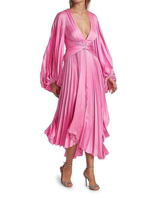 Acler blue Pleated Palms Midi Dress | Harrods UK