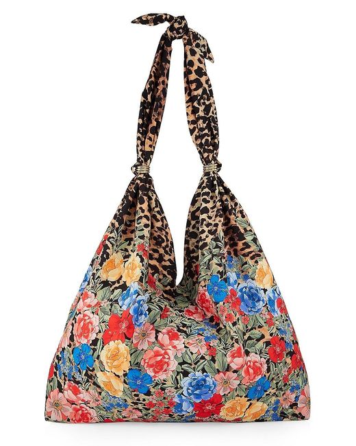 Johnny Was Floral & Cheetah-print Tote Bag in Blue | Lyst