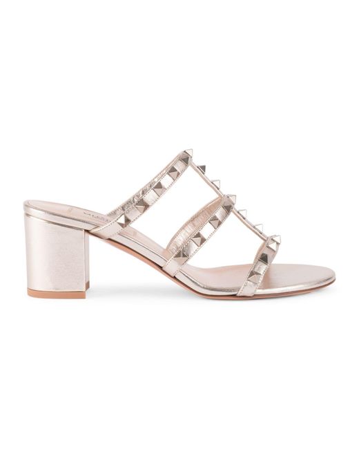valentino rockstud metallic sandals