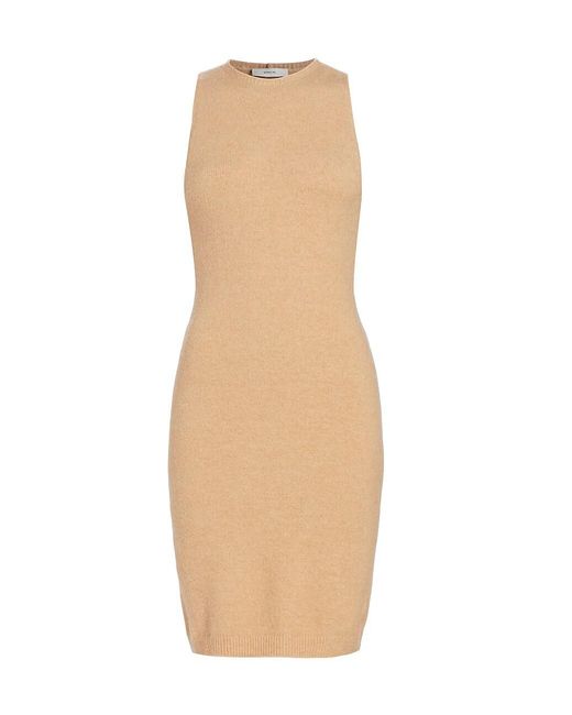 Vince Wool-blend Sleeveless Sweater Dress in Natural | Lyst
