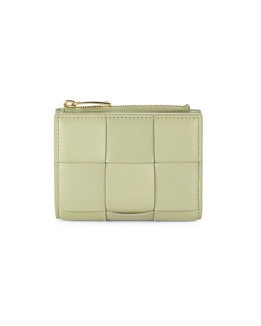 Bottega Veneta Small Bi-fold Leather Wallet in Green | Lyst