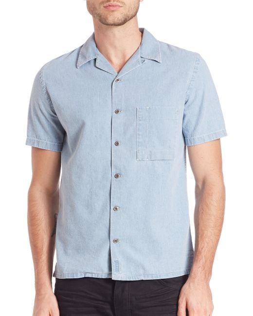 Nudie jeans Brandon Organic Cotton Denim Shirt in Blue for Men | Lyst