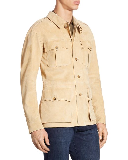 Polo Ralph Lauren Suede Safari Jacket in Light Honey (Natural) for Men |  Lyst