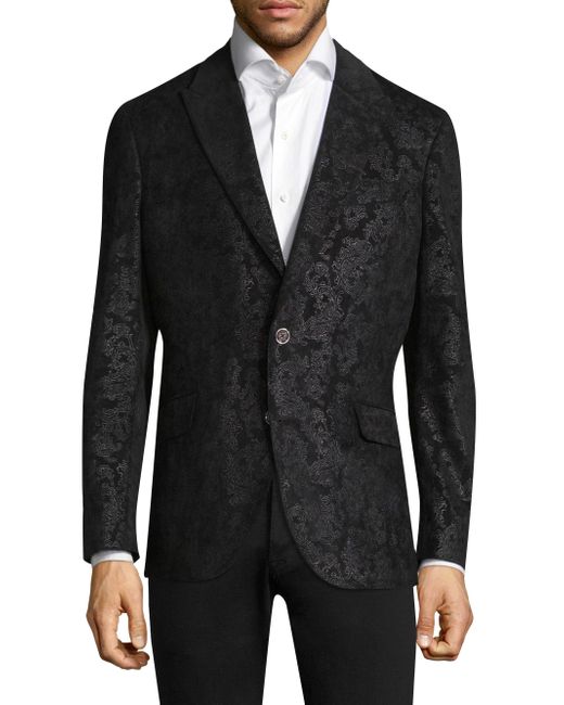 Robert graham Spruce Paisley Notch Lapels Jacket in Black for Men | Lyst