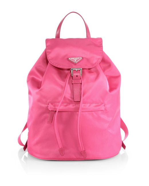 Prada Vela Backpack in Pink | Lyst