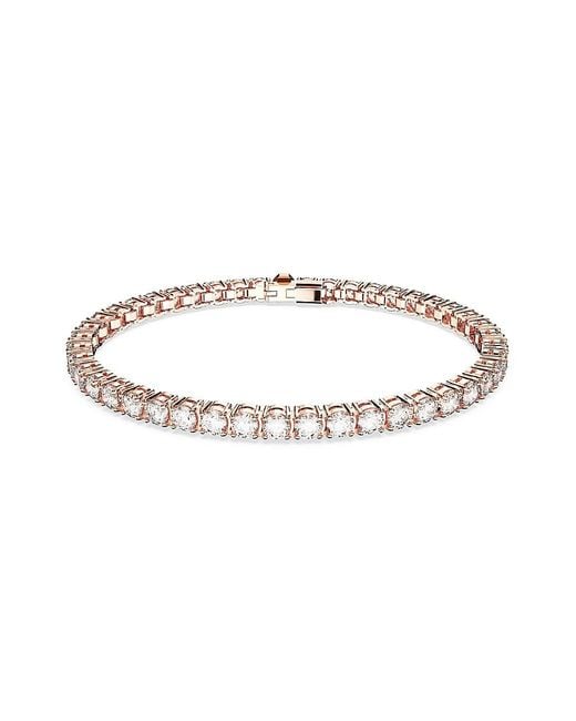 Swarovski Matrix Goldplated & Crystal Tennis Bracelet in White Lyst