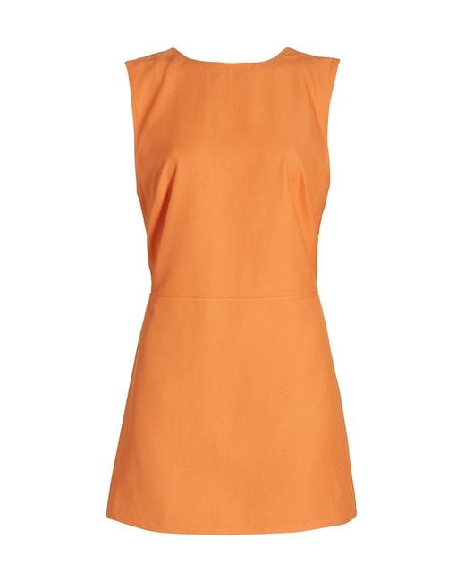 Loulou Studio Linen-blend Minidress in Orange | Lyst