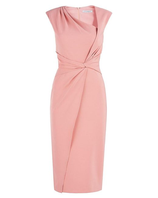 Kay Unger Nel Twisted Knee-length Dress in Pink | Lyst