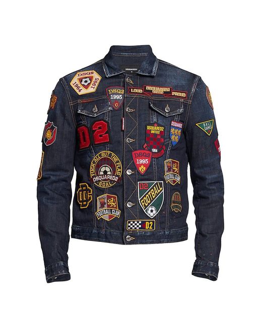 dsquared patch denim jacket